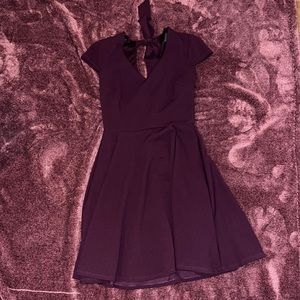 B Darlin purple mini dress with a bow tie back. size 3-4